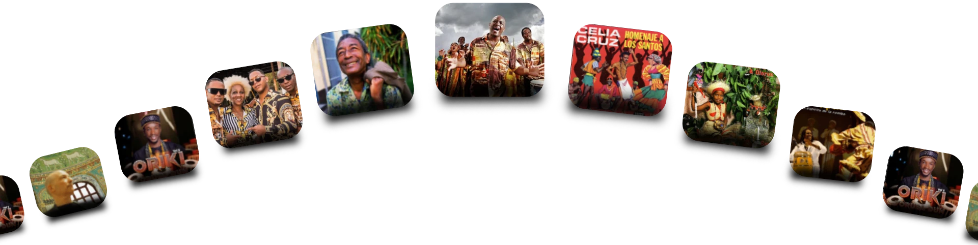 Collage de álbumes en arco